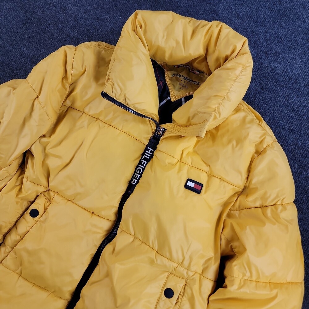 Tommy Hilfiger Quilted Puffer Jacket Men's Small Coat Yellow Black *Blemishes*